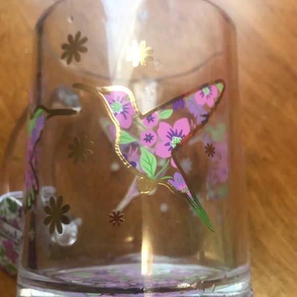 Floral Hummingbird Glass Mug - Picture 7 of 11